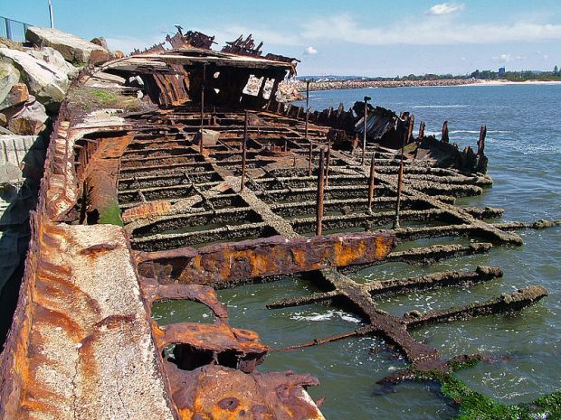 Wreck of the Adolph on Stockton Break Wall